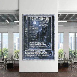 Poster Loup Toile Canvas 100% Coton Imprimé Résistant UV