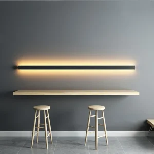 Applique murale longue minimaliste moderne à intensité variable pour chambre - Lumière douce et design épuré