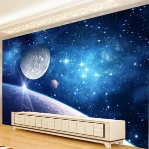 Sticker mural ciel étoilé 3D personnalisable auto-adhésif pour chambre et salon