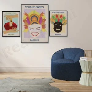 Toile murale imprimée CANVAS art philippin Masskara Festival décor intérieur