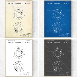 Affiche brevet dés imprimé sur toile qualité musée pour décoration