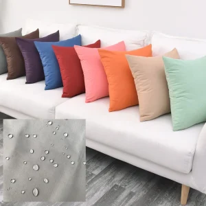 Housse de coussin de jardin imperméable en polyester 45x45 cm pour salon extérieur et balcon