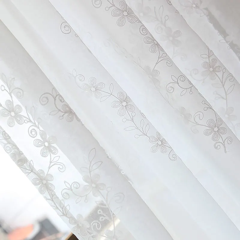 Rideaux en Tulle Brodé Blanc pour Fenêtre - Décoration Intérieure Élégante – Image 6