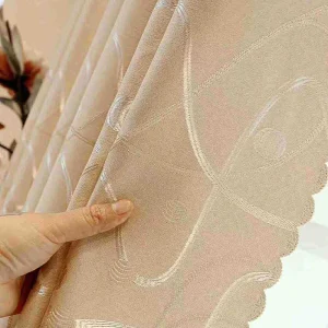 Rideau beige motif jacquard