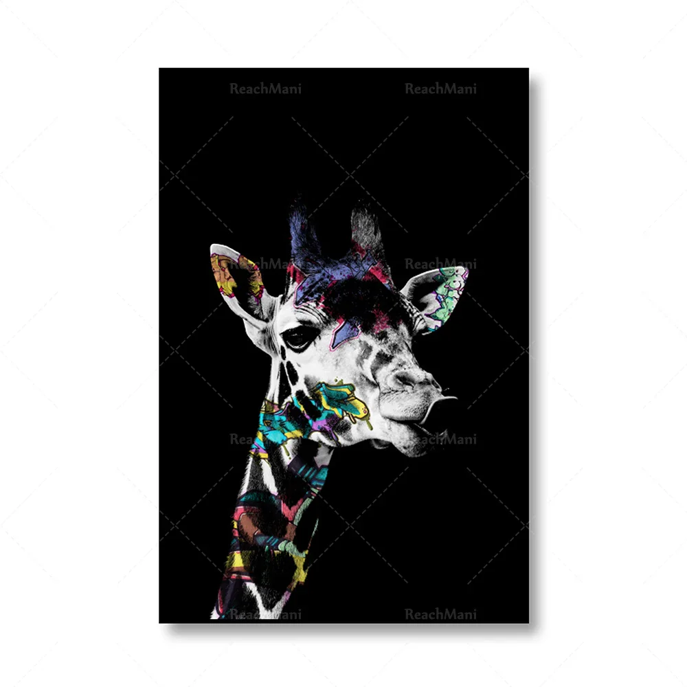 Affiches Graffiti Animaux Toile Canvas UV Étanche Décor Salon Moderne – Image 4