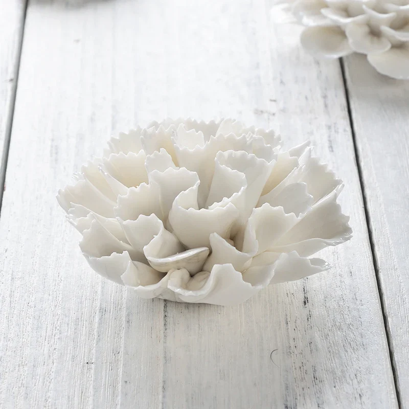 Décoration murale en céramique blanche fleur moderne pour chambre et salon – Image 5