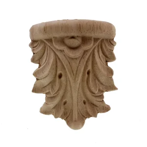 Applique murale vintage en bois sculpté non peinte, décoration cheminée style européen abstrait