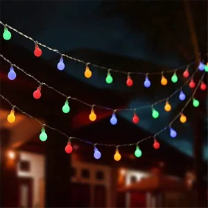 Guirlande lumineuse à boules LED multicolores 10m 100 lumières pour décoration intérieure et extérieure