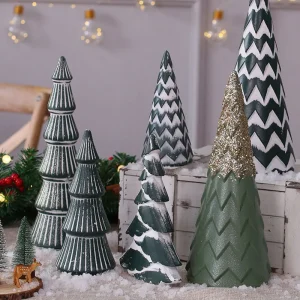 Mini décoration d'arbre de Noël en résine artisanale pour bureau et maison - Idées cadeaux festifs