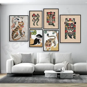 Toile imprimée Tigre coréen en canvas artistique pour décoration murale