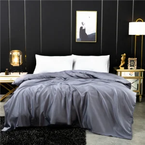 Housse de couette 140x200 en soie naturelle, teinture unie, pour lit double et king size