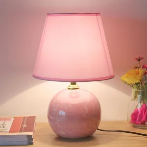 Lampe de chevet en céramique rose nordique pour chambre moderne et décoration pastorale