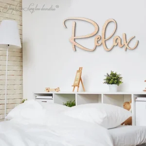 Décoration murale en bois personnalisée Relax - Panneau mural bois intérieur pour salon et chambre