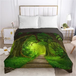 Housse de couette paysage 140x200 en polyester, literie décorative pour chambre à coucher