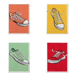 Affiche toile Sneakers rétro en canvas haute qualité pour décoration