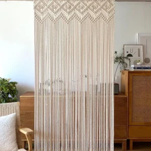 Tapisserie murale bohème en macramé tissé main 140x180cm décoration intérieure chic