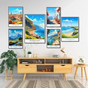 Affiche toile voyages Europe imprimée canvas qualité premium décor mural