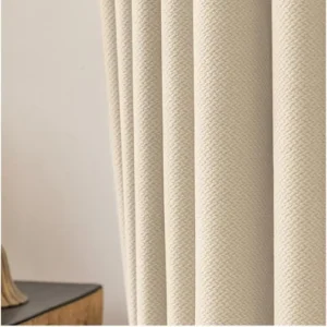 Rideau beige à oeillets