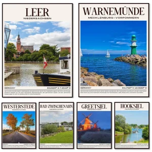 Poster toile Canvas Paysages européens 50x70 cm décor mural