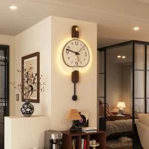 Grande horloge murale design moderne rétro pour salon - Décoration d'intérieur élégante