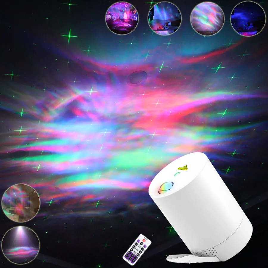 Projecteur laser RGB LED galaxie aurore veilleuse étoiles ciel nébuleuse nuage pour chambre