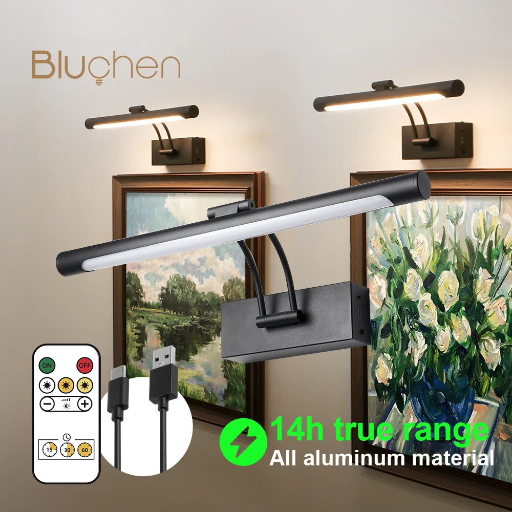 Applique murale LED rechargeable sans fil avec télécommande, 40cm, moderne, pour salon