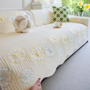 Housse de canapé antidérapante jacquard 100% polyester lavable