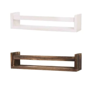 Étagère flottante en bois pour épices et décoration murale, 42 cm, blanc ou gris clair
