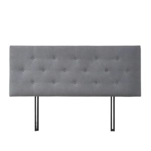 Tête de lit moderne rembourrée gris foncé pleine taille pour chambre à coucher élégante