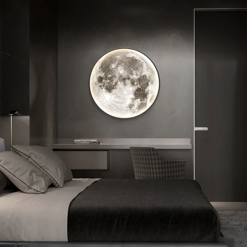 Lampe murale LED en forme de lune avec télécommande, design romantique pour salon ou chambre – Image 6