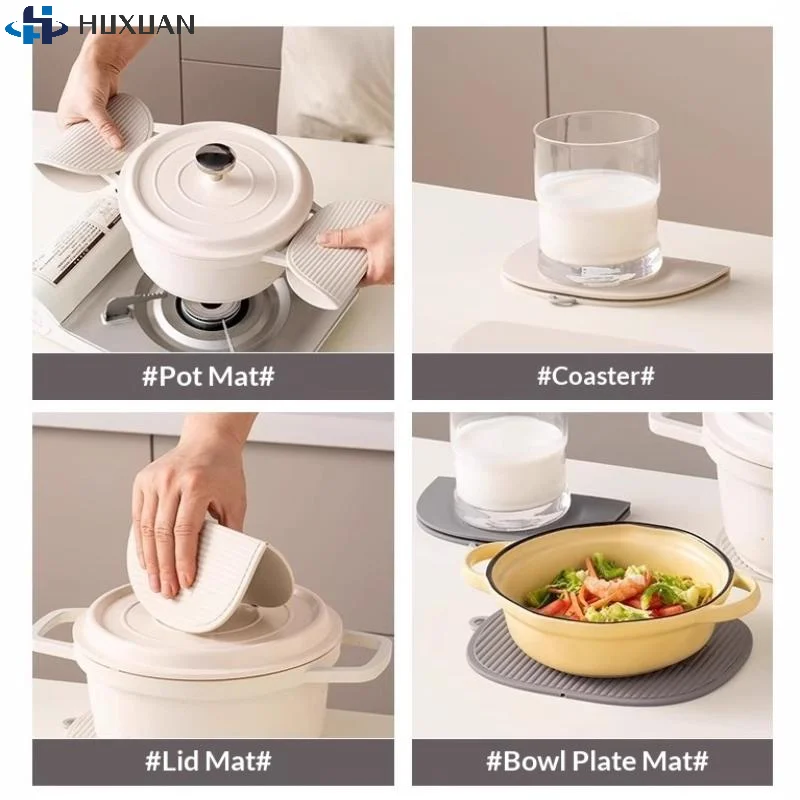 Dessous de plat en silicone pliable résistant à la chaleur 230°C pour table et casseroles – Image 4