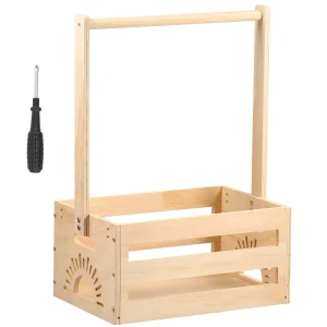 Panier de rangement en bois pour bébé - Caisse cadeau polyvalente pour chambre d'enfant - Ombre Interieur