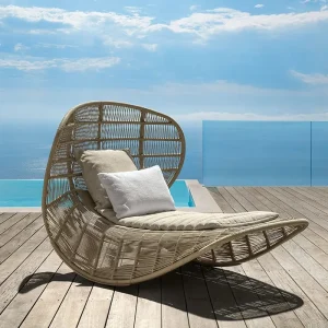 Canapé-lit rotin inclinable pour balcon terrasse étanche protection solaire design nordique