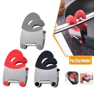 Clip de fixation pour pot en acier inoxydable avec repose-cuillère anti-brûlure - Ombre Interieur