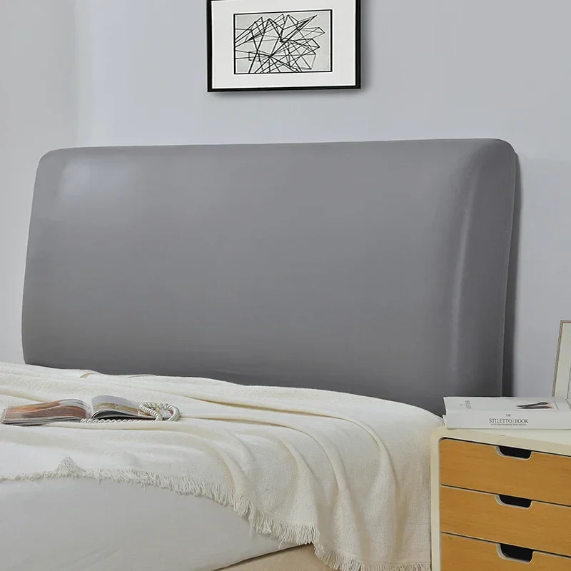 Housse de tête de lit en cuir artificiel imperméable et élastique - Protection contre la poussière - Ombre Interieur – Image 5