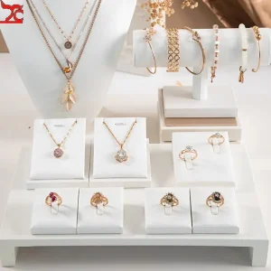Présentoir bijoux blanc organisateur cadre boucles d'oreilles collier escalier rangement
