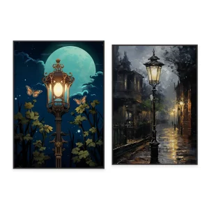 Toile murale Victorienne en canvas imperméable ambiance nuit britannique