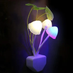 Veilleuse champignon LED capteur de lumière 220V pour chambre d'enfant et déco murale