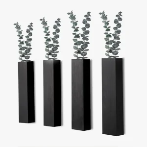 Jardinière murale noire en bois pour plantes d'intérieur, décoration boho pour salon et chambre