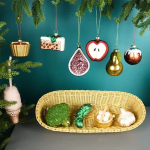 Pendentifs en verre fruits et légumes colorés pour décoration de Noël créative et festive