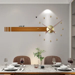 Horloge murale design luxe en métal silencieuse pour salon moderne - 24 pouces