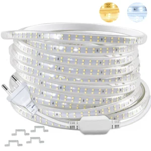 Bande lumineuse LED 220V étanche IP65 pour extérieur et jardin, 1-30m flexible avec prise UE