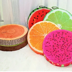 Housse de coussin rond en forme de fruit pour chaise de jardin, décoration intérieure douce et amusante