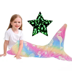 Couverture queue de sirène en flanelle douce 100x50 cm enfant