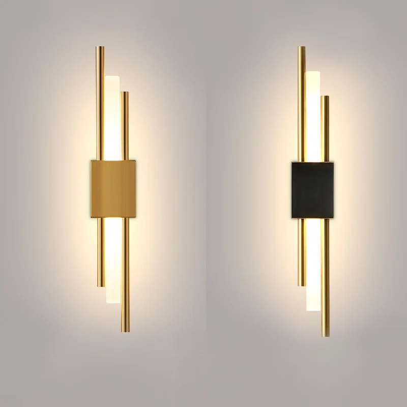 Applique murale LED acrylique moderne avec tuyau cuivre - Éclairage salon et chambre – Image 3