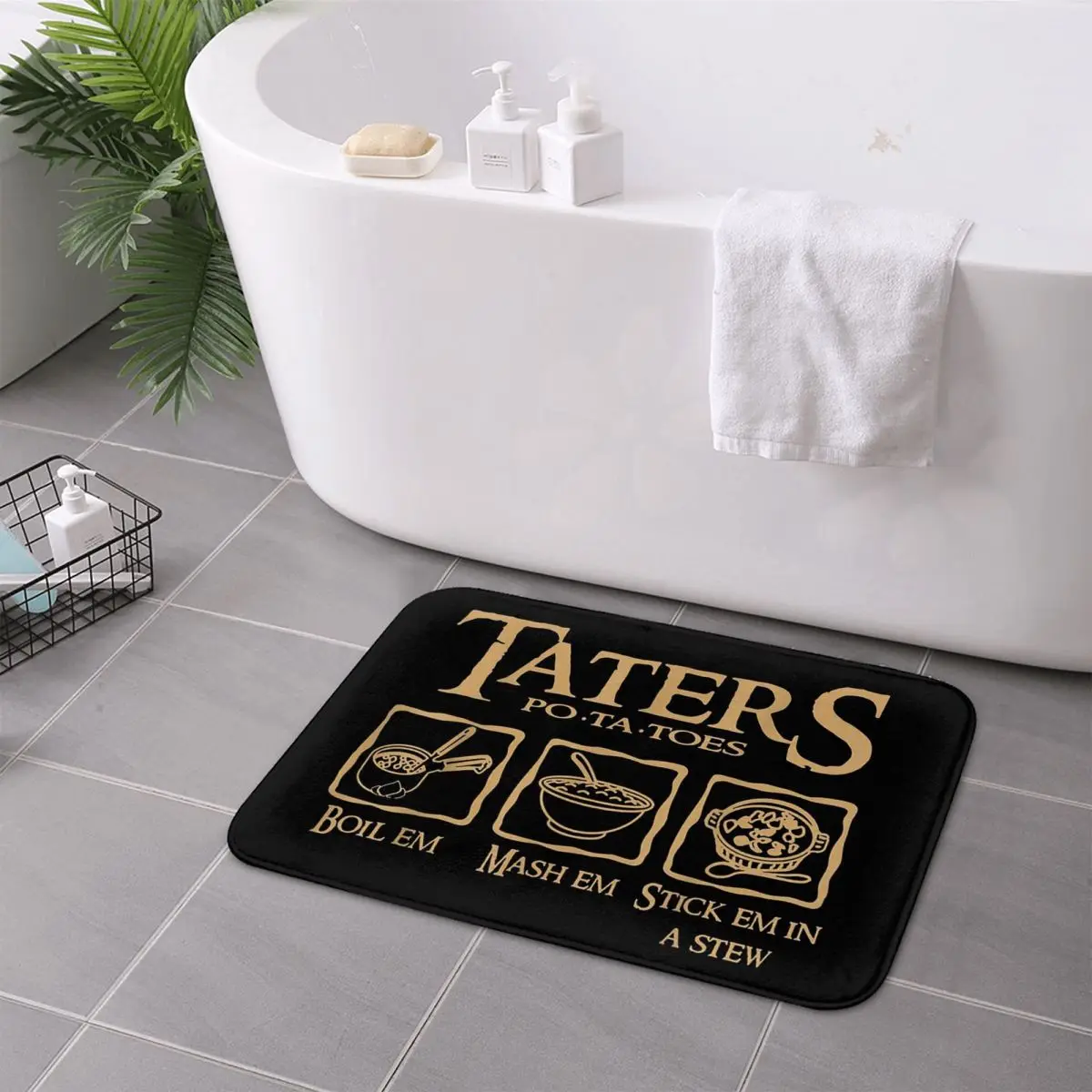 Tapis de sol pommes de terre design antidérapant pour cuisine et salle de bain - 40x120cm