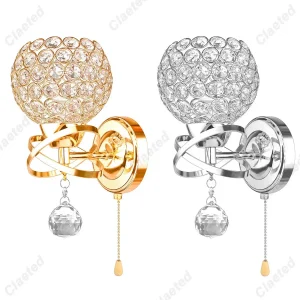 Applique murale cristal style art déco pour chambre et chevet - Lampe E27 élégante