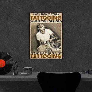 Affiche tatoueur toile premium imprimée pour décoration intérieure