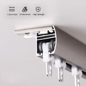 Rail de rideau invisible silencieux double pour chambre et balcon - Tringle moderne