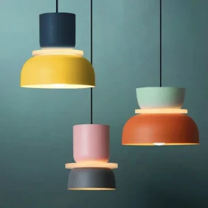 Lampe de chevet suspendue LED moderne macaron nordique pour salon et chambre